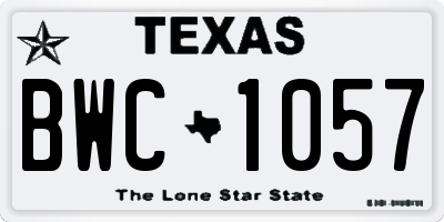 TX license plate BWC1057