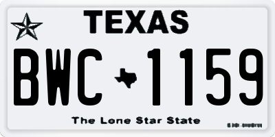 TX license plate BWC1159
