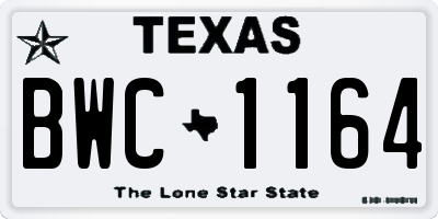 TX license plate BWC1164