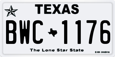 TX license plate BWC1176
