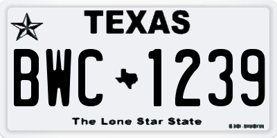 TX license plate BWC1239