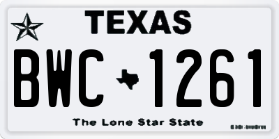 TX license plate BWC1261