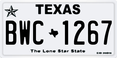 TX license plate BWC1267