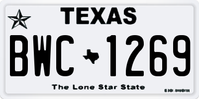 TX license plate BWC1269