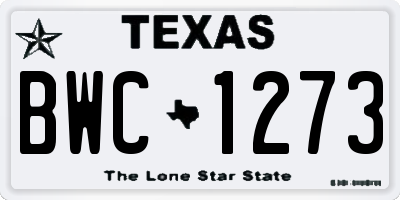 TX license plate BWC1273