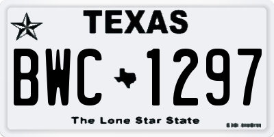 TX license plate BWC1297