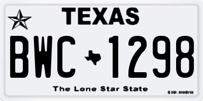 TX license plate BWC1298