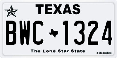 TX license plate BWC1324