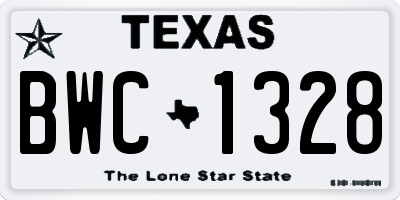 TX license plate BWC1328