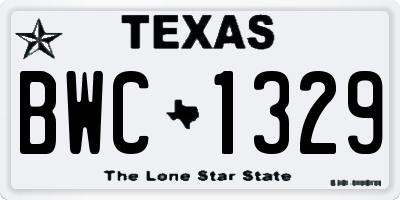 TX license plate BWC1329