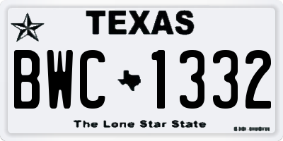 TX license plate BWC1332
