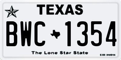 TX license plate BWC1354