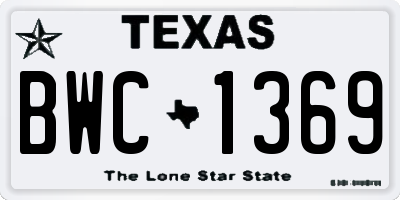 TX license plate BWC1369