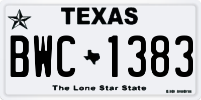 TX license plate BWC1383