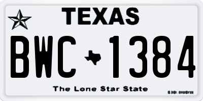 TX license plate BWC1384
