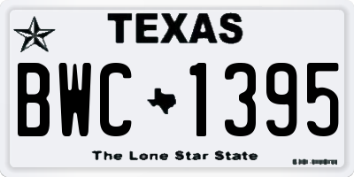 TX license plate BWC1395