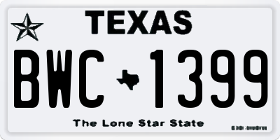 TX license plate BWC1399