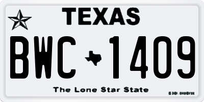 TX license plate BWC1409