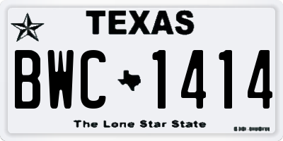 TX license plate BWC1414