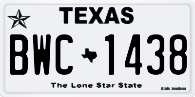 TX license plate BWC1438