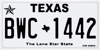 TX license plate BWC1442