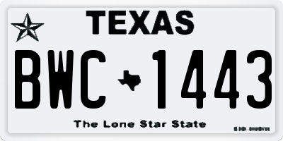 TX license plate BWC1443