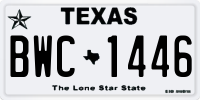 TX license plate BWC1446