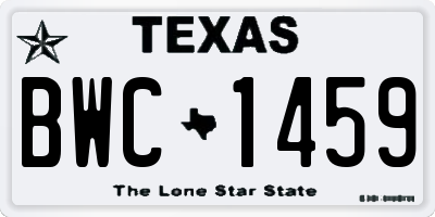 TX license plate BWC1459