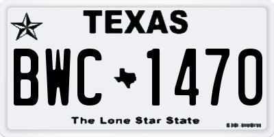 TX license plate BWC1470