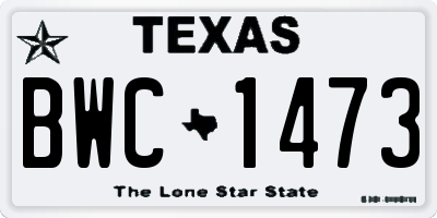 TX license plate BWC1473