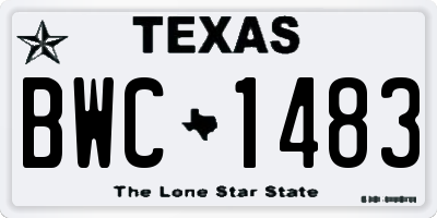 TX license plate BWC1483