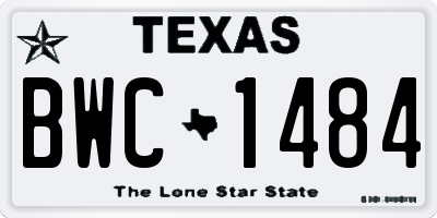 TX license plate BWC1484