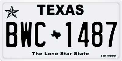 TX license plate BWC1487