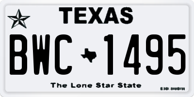 TX license plate BWC1495