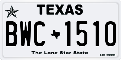 TX license plate BWC1510