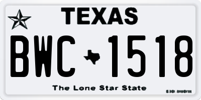 TX license plate BWC1518