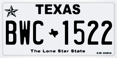 TX license plate BWC1522