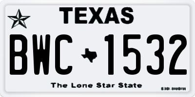 TX license plate BWC1532