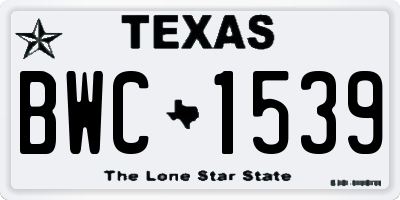 TX license plate BWC1539