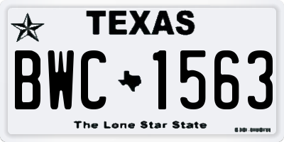 TX license plate BWC1563