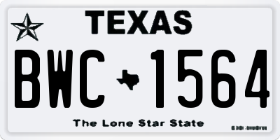TX license plate BWC1564
