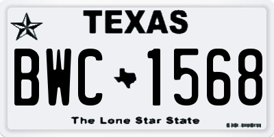 TX license plate BWC1568