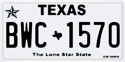 TX license plate BWC1570