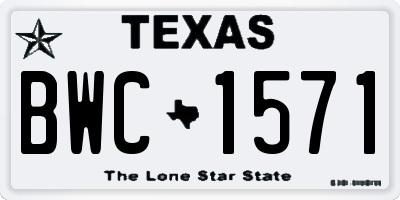 TX license plate BWC1571