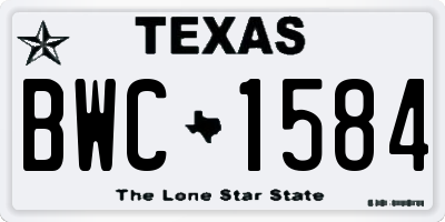 TX license plate BWC1584