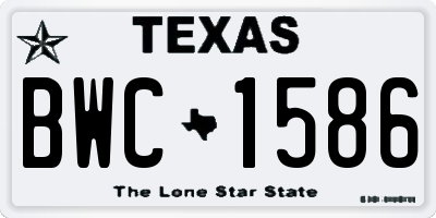 TX license plate BWC1586