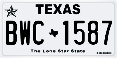 TX license plate BWC1587