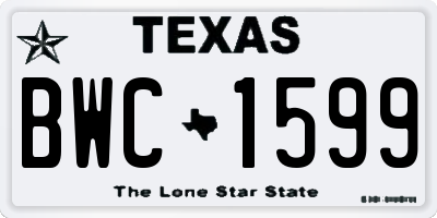 TX license plate BWC1599