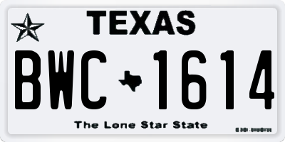 TX license plate BWC1614