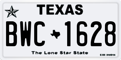 TX license plate BWC1628